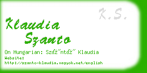 klaudia szanto business card